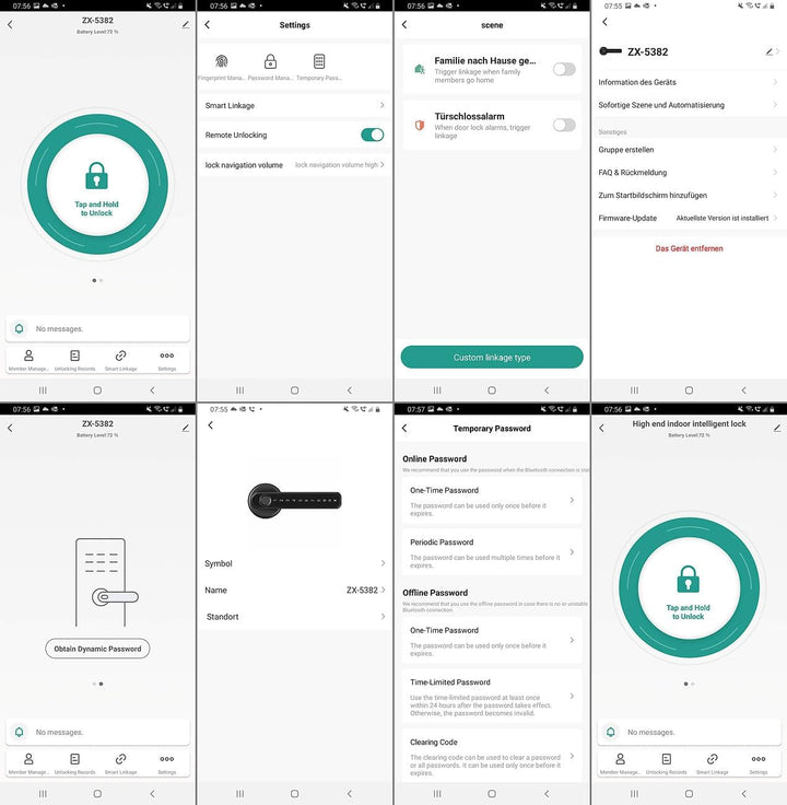 VisorTech Türbeschlag Fingerprint: 3er-Set Sicherheits-Türbeschläge mit Fingerabdruck-Scanner, PIN &amp;