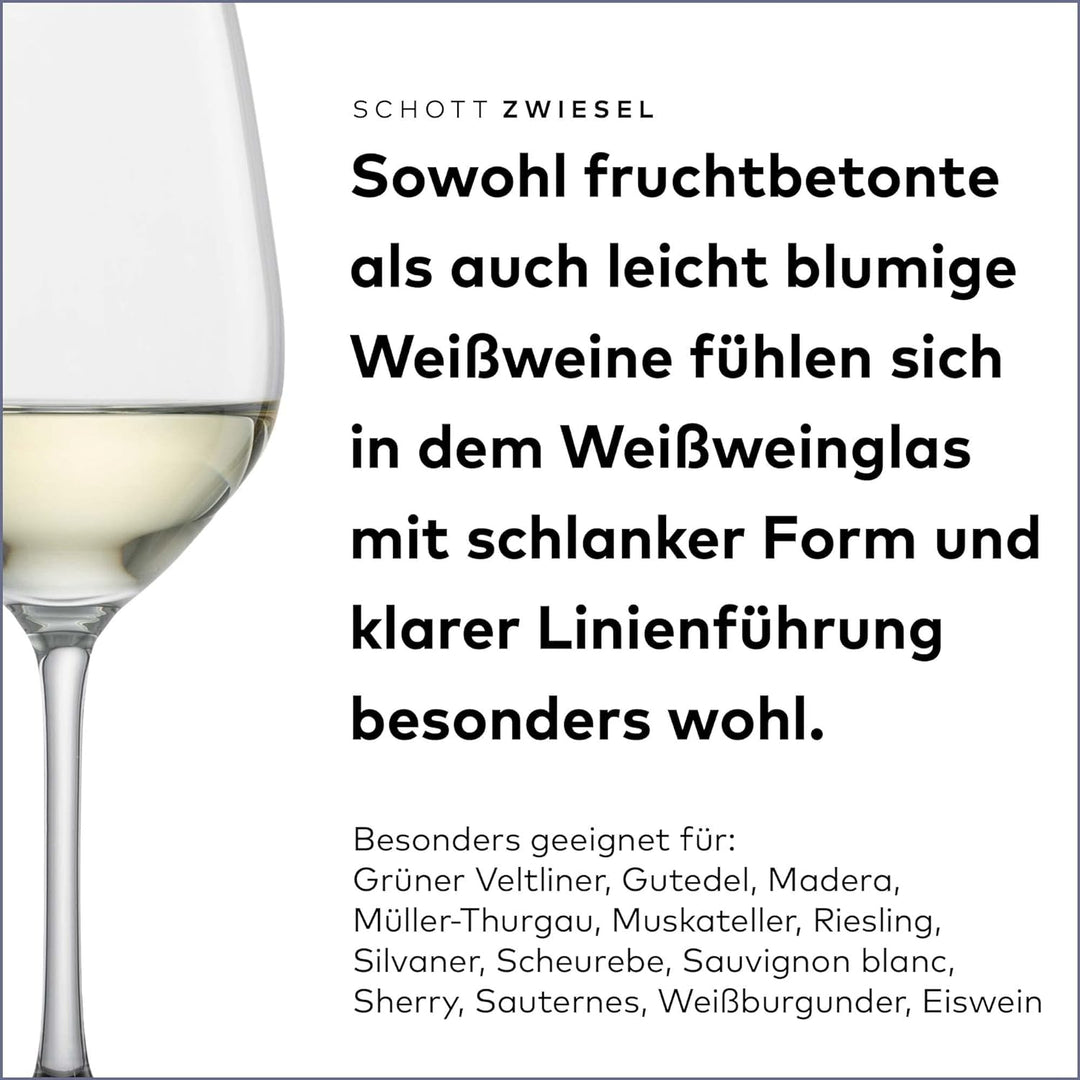 SCHOTT ZWIESEL Weissweinglas Viña (6er-Set), zeitlose Weingläser für Weisswein, spülmaschinenfeste T