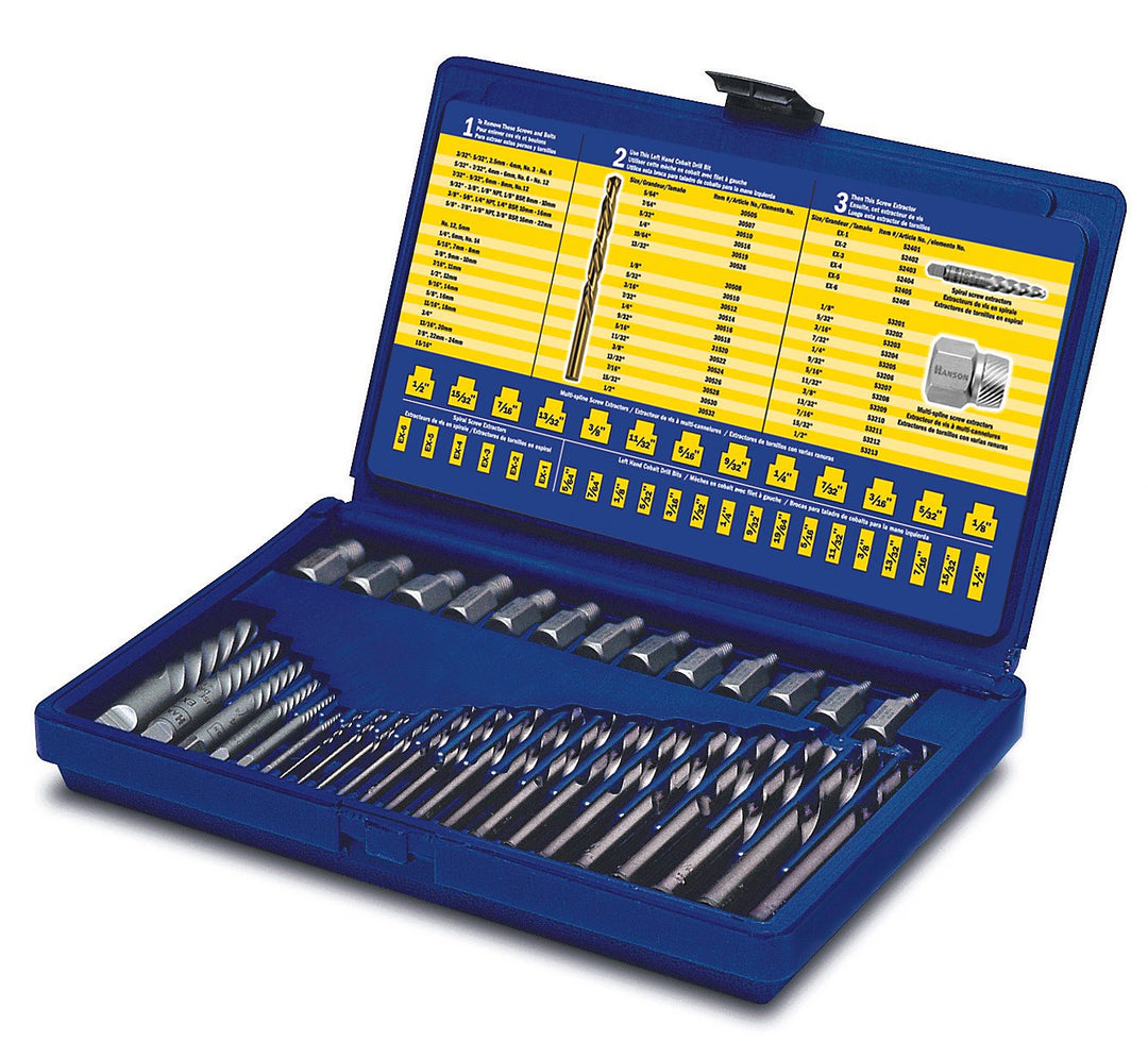 Irwin 1135ZR Schraubenausdreher/Bohrer-Set, 35-teilig Schraubenausdreher, spiralförmig 35-Piece, Sch