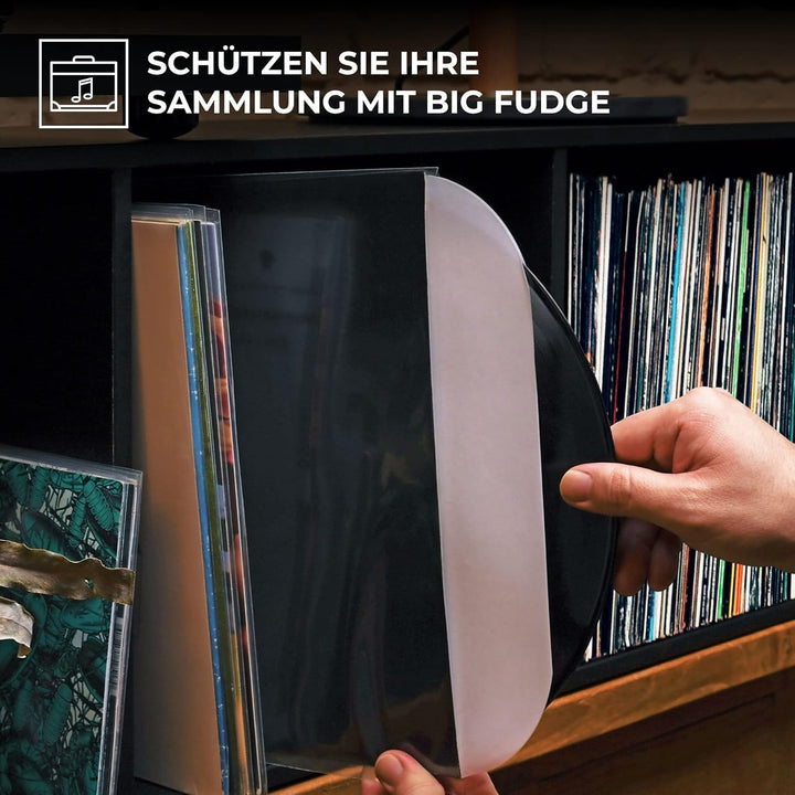 BIG FUDGE Innenhüllen für Schallplatten – 30 cm x 100 Stück – Schutz aus Vinyl aus dickem und säuref