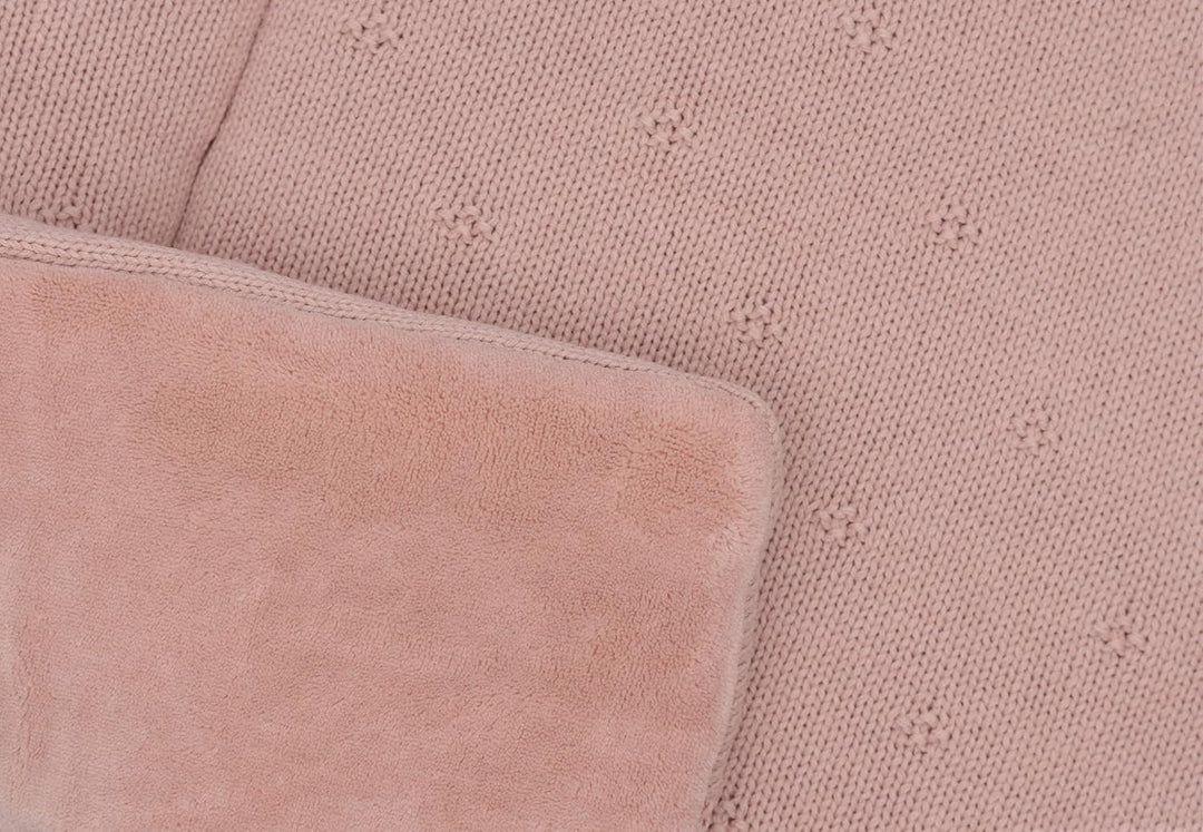 Jollein Krabbeldecke für Baby - Cosy Knit, Wild Rose - 60% Baumwolle, 40% Acryl - Laufgittereinlage