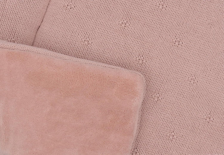 Jollein Krabbeldecke für Baby - Cosy Knit, Wild Rose - 60% Baumwolle, 40% Acryl - Laufgittereinlage