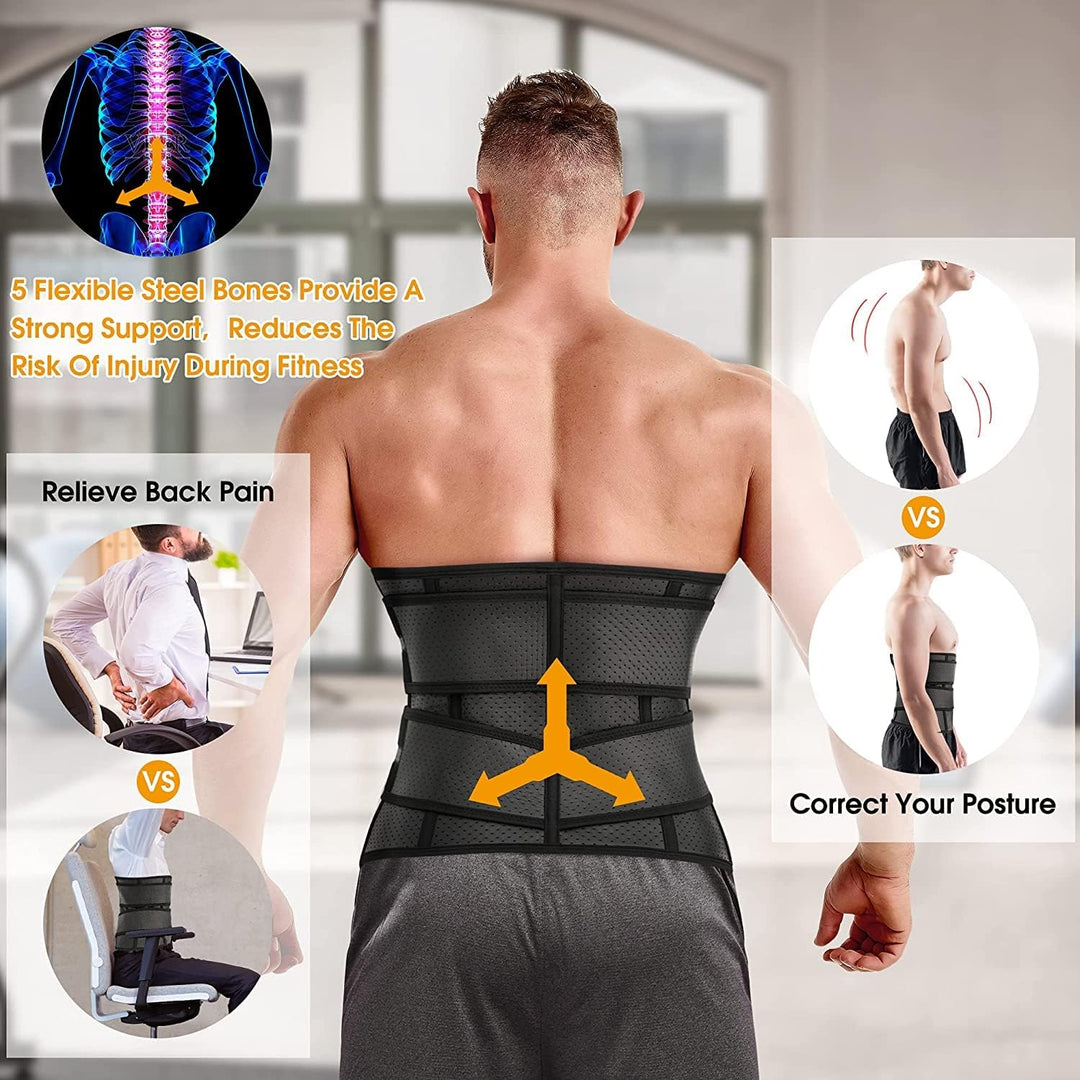 KUMAYES Bauchweggürtel Fitnessgürtel Herren bauchtrainer Neopren Sauna Taille Trimmer Schwitzgürtel