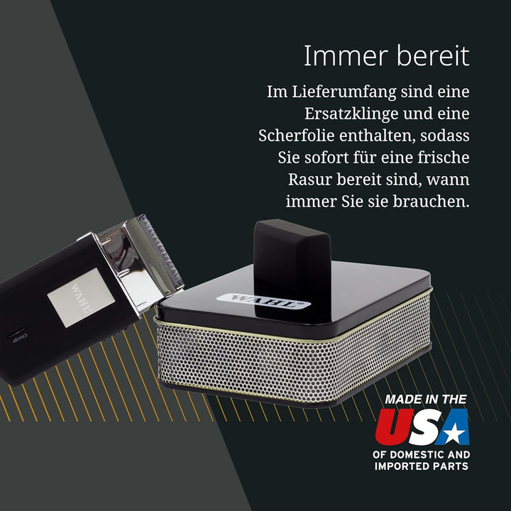 Wahl Mobile Shaver - Schnurloser Elektrorasierer mit Reiseetui - für Kopf und Bart