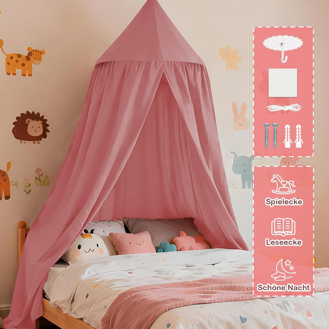 Baldachin Kinderzimmer, Betthimmel Babybett, Hängende Rund Princess Insektennetz Moskitonetz, Himmel