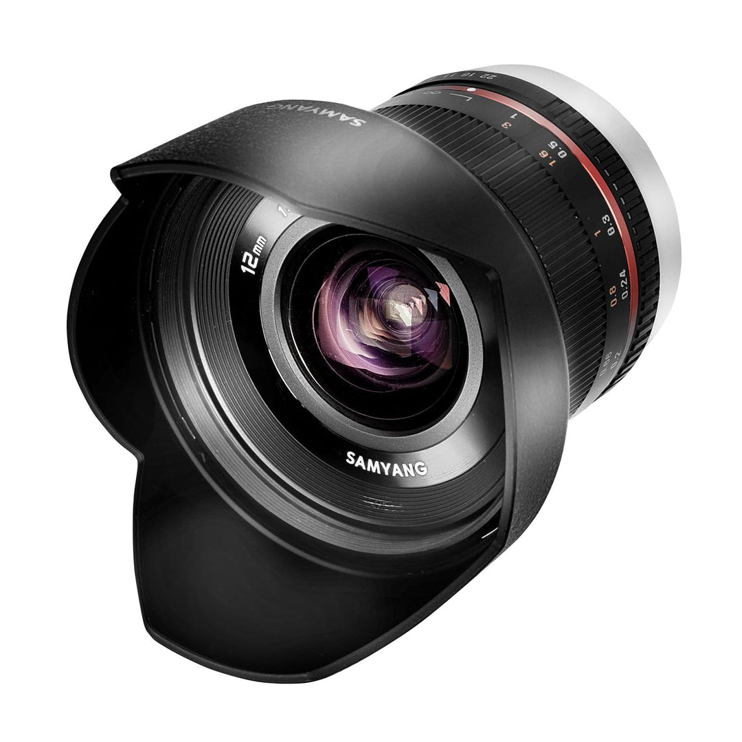Samyang 12mm F2.0 Canon M schwarz - APS-C Weitwinkel Festbrennweite Objektiv für Canon M, manueller