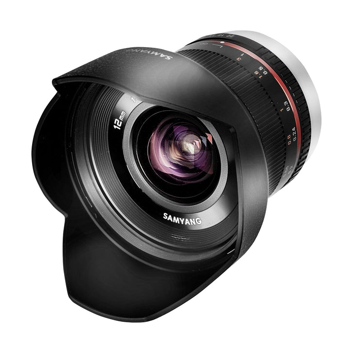 Samyang 12mm F2.0 Canon M schwarz - APS-C Weitwinkel Festbrennweite Objektiv für Canon M, manueller