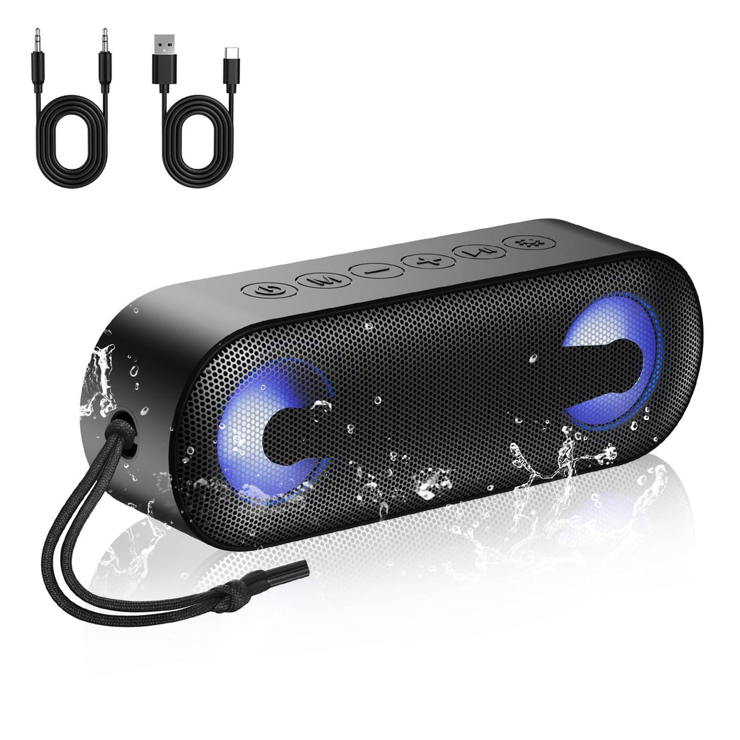 IKT Bluetooth Lautsprecher mit Licht,30W Duale Bass-Treiber,30H Stunden Akkulaufzeit,Bluetooth 5.4,I