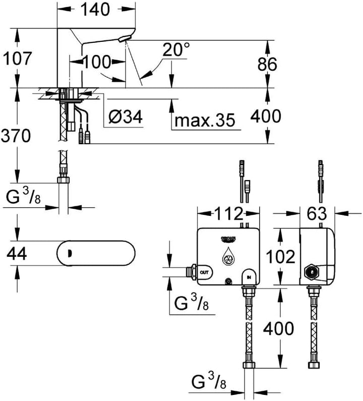 Euroeco CE Eltr. WT 6 V inkl.Powerbox Standmontage mit Powerbox, Standmontage mit Powerbox