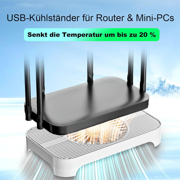 X3 Router-Kühler, 140 mm USB-Kühlplattform mit 18 dB, Weiss