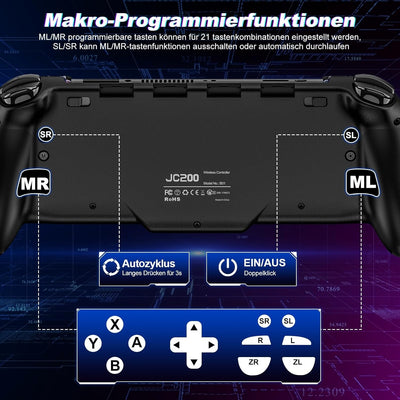 Elegamefy Switch Pro Controller, Handheld Switch Controller mit Turbo/1000mAh/6-Achsen-Gyro/Vibratio