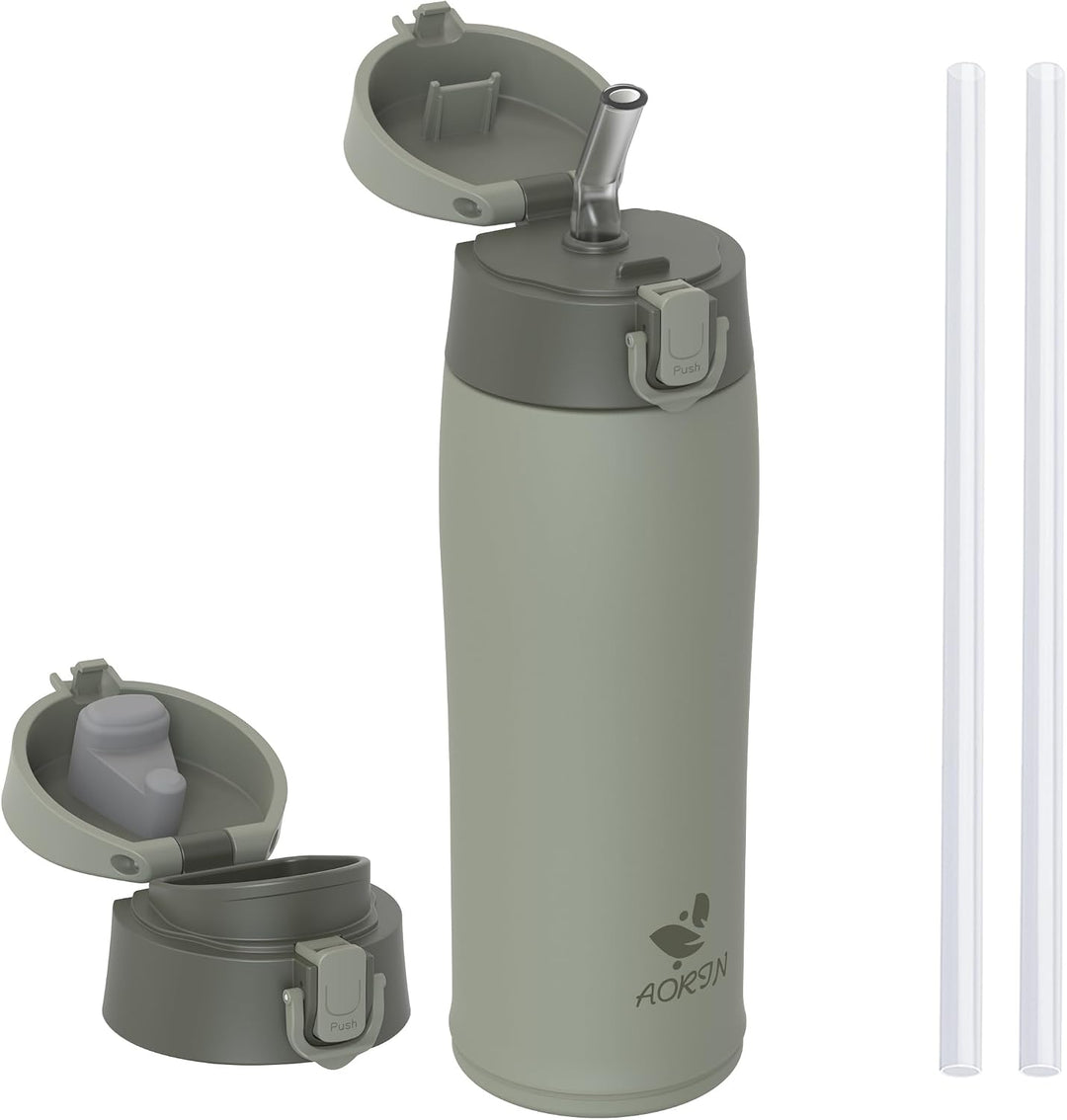 AORIN Trinkflasche Edelstahl 18/8, 500ml, Auslaufsicher Thermoskanne Isolierflasche Doppelwandig mit