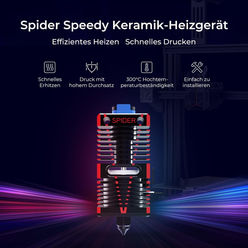 Creality 3D Drucker Spider Speedy Keramik-Hotend-Set, Schnelles Aufheizen, Hochflussdruck, 300 °C Ho