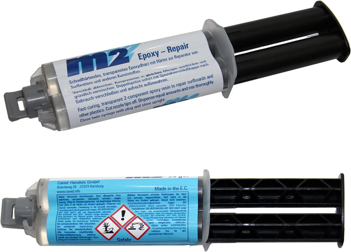 m2 Epoxy Repair schnellhärtend transparent Epoxydharz mit Härter & Glasfasermatte Holzspachtel - Set