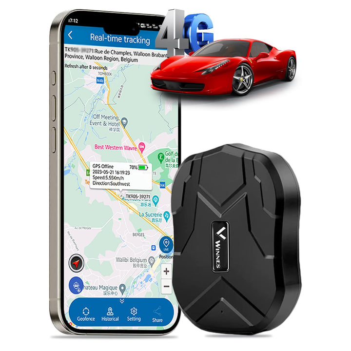GPS Tracker Auto 4G mit SIM-Karte 5000mAh 4G GPS Tracker für Fahrzeuge Langzeit Standby Wasserdicht