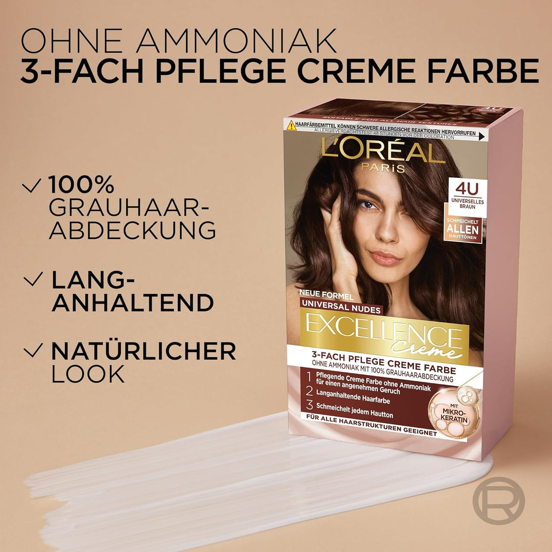 L'Oréal Paris Permanente Haarfarbe für jeden Hautton, Coloration ohne Ammoniak, Universale Nude-Töne