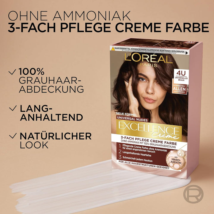 L'Oréal Paris Permanente Haarfarbe für jeden Hautton, Coloration ohne Ammoniak, Universale Nude-Töne