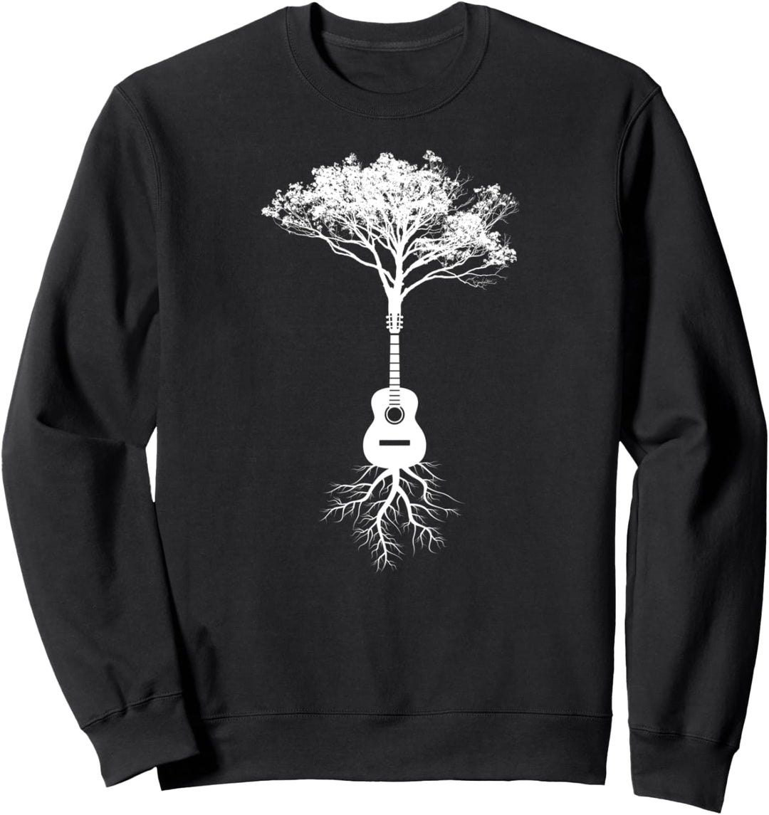 Akustische Gitarre Baum Natur Gitarristen Sweatshirt
