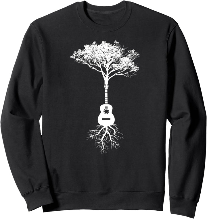 Akustische Gitarre Baum Natur Gitarristen Sweatshirt