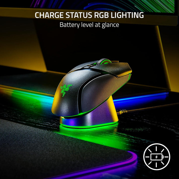 Razer Mouse Dock Pro mit kabellosem Ladepuck: magnetisches kabelloses Laden - Integrierter HyperPoll