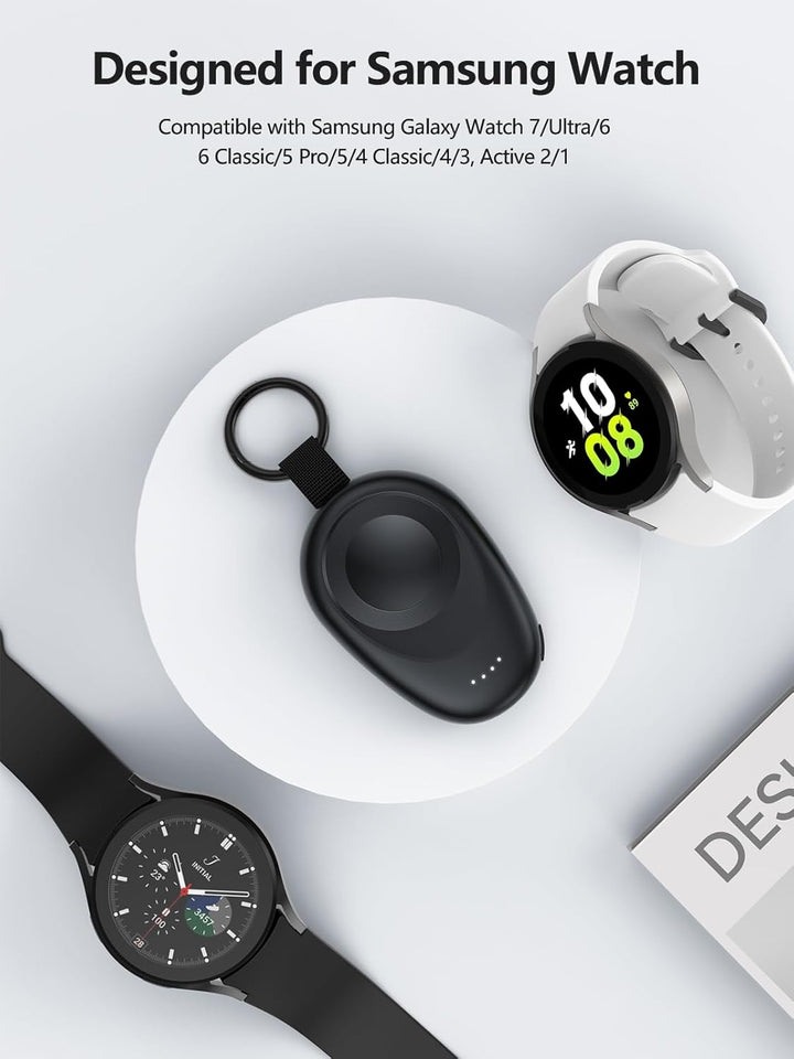 LVFAN Tragbares Ladegerät für Samsung Watch, Kabellose Magnetische Powerbank, Reise-Schlüsselanhänge