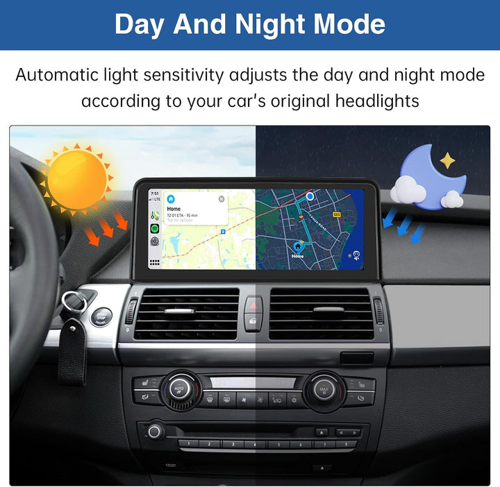 Road Top 10,25 Zoll Autoradio CarPlay für BMW X5 X6 Serie E70 E71 mit CCC | 2007-2009 Jahr, Linux HD