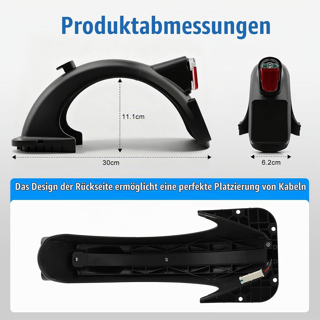 SYACHI Hinterer Kotflügel Electric Scooter mit LED Rückleucht &amp; Haken Zubehör, Scooter Schutzblech E