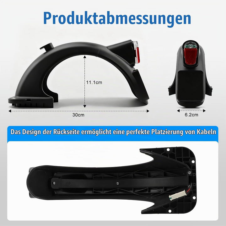 SYACHI Hinterer Kotflügel Electric Scooter mit LED Rückleucht &amp; Haken Zubehör, Scooter Schutzblech E