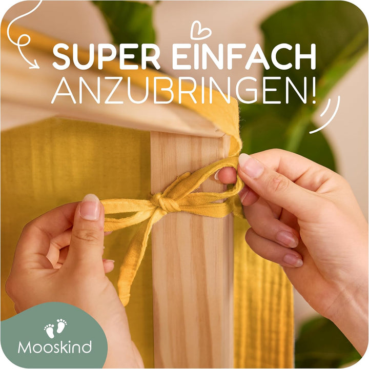 Hausbett Himmel – Aus weichem Musselin in 7 Farben – 100% Bio-Baumwolle – Traumhafte Hausbett Deko &