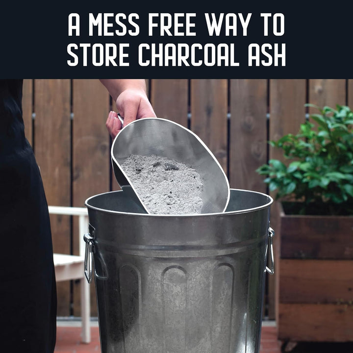 Steven Raichlen Holzkohle-/Ascheneimer mit Deckel, verzinkt, silber, 27.69x27.69x34.67 cm, SR8012
