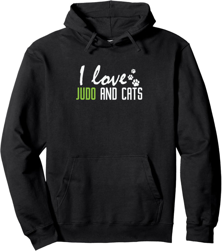 Judo Ich liebe Judo und Katzen Pullover Hoodie