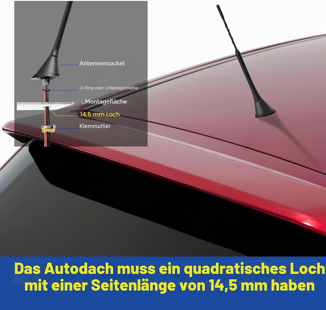 Eightwood DAB Antenne Autoantenne Splitter Verstärker SMB auf DIN-Anschluss Universal Dach DAB Anten