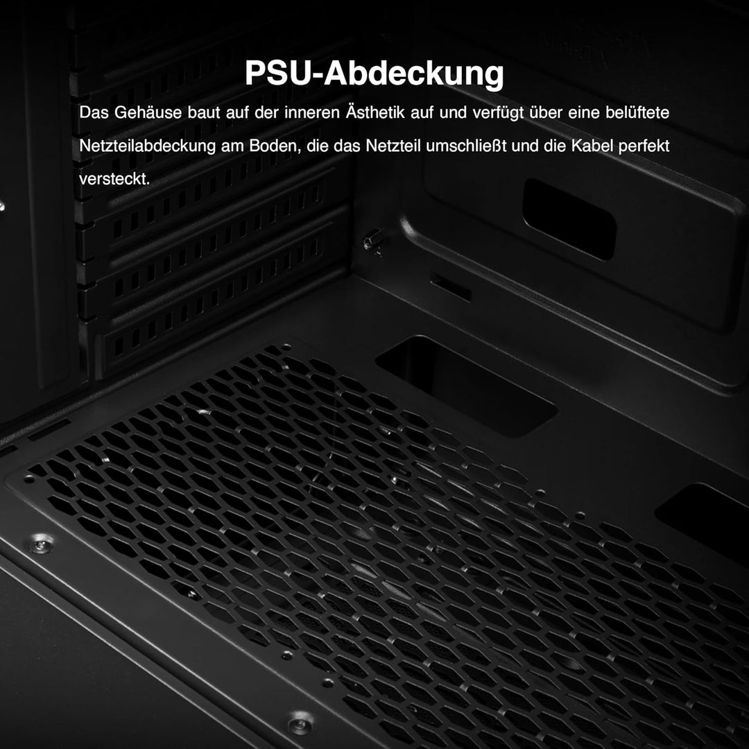 GAMDIAS ATX Mid-Tower Gaming-PC-Gehäuse, Enthält 3 x 120 mm ARGB-Lüfter, High Airflow Mesh Front, Ge