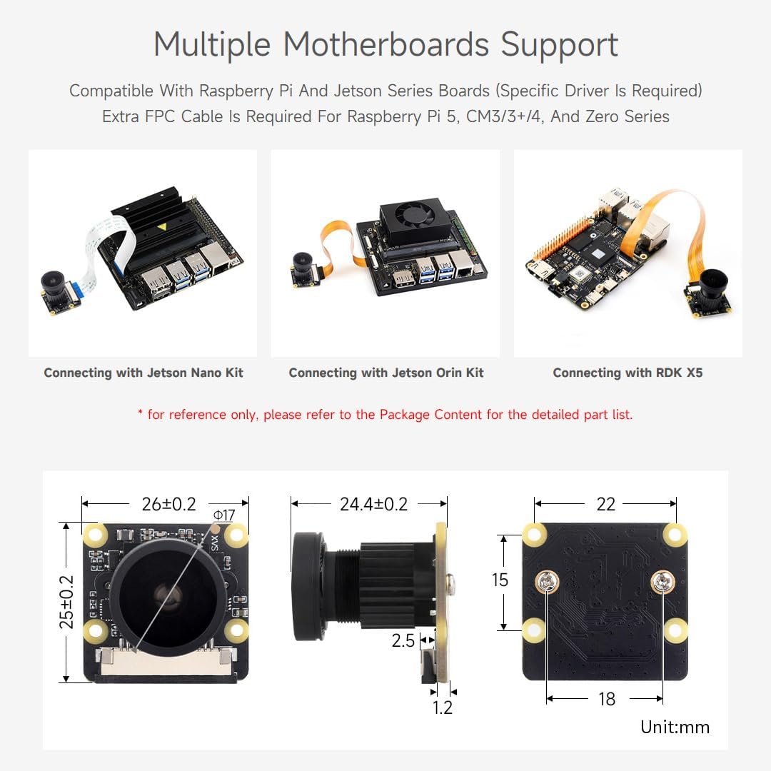 Waveshare IMX477-160 12.3MP Camera with 160°FOV 4056 × 3040 Resolution for Jetson Nano Developer Kit