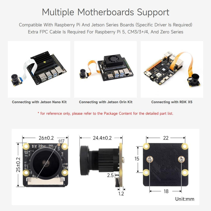 Waveshare IMX477-160 12.3MP Camera with 160°FOV 4056 × 3040 Resolution for Jetson Nano Developer Kit