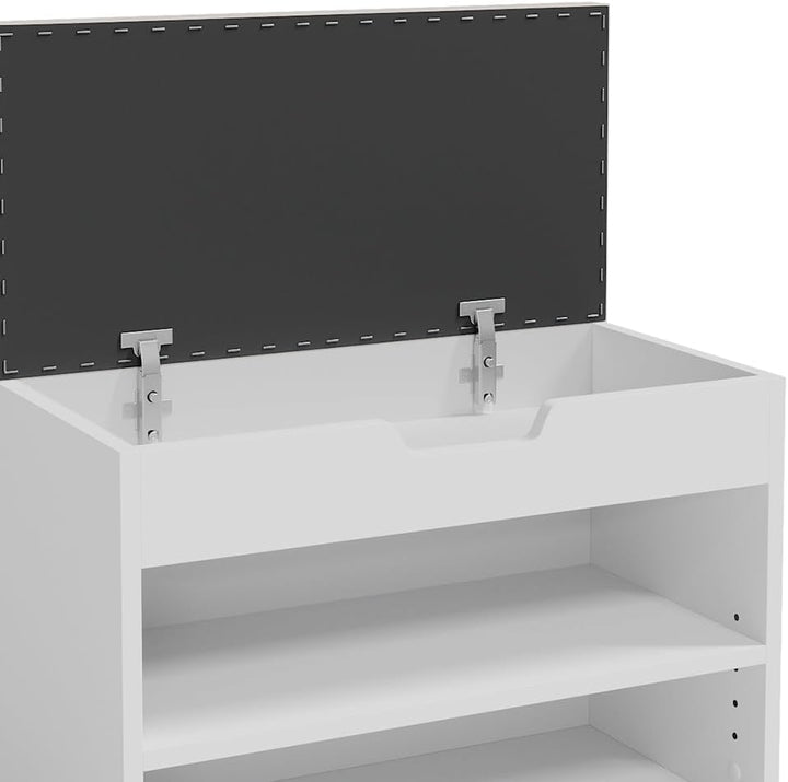 Vicco Schuhbank Rolfe, Sitzbank mit Stauraum, Weiss, 60 x 45 cm, Weiß