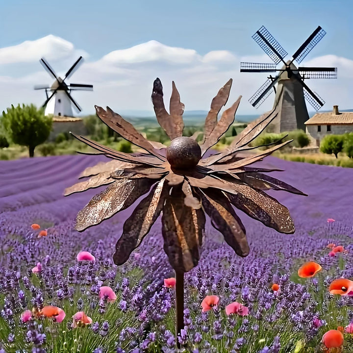 Gartendeko 2er Set Rost Deko für Rostige Gartendeko Cortenstahl Gartenstecker Metall Blume Mohn Rost