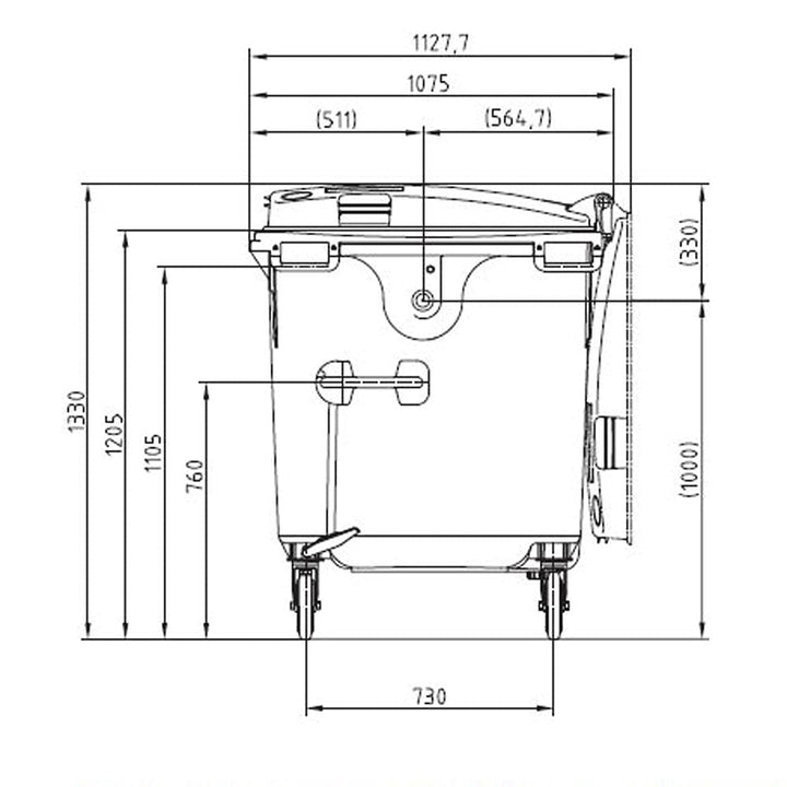 Sulo Blaue Mülltonne Müllcontainer MGB 1100 Liter Abfallcontainer Behälter Kübel Container | 4-Rad-B