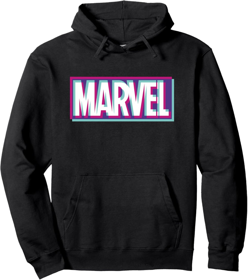 Marvel Glitch Logo Purple Pullover Hoodie