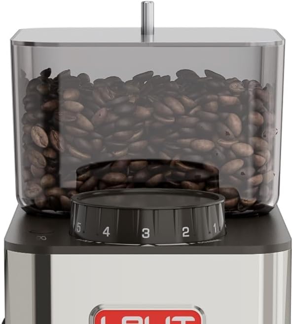 LELIT William PL72-P Kaffeemühle mit flachem Mahlwerk - Mit LCC zur Regulierung der Mahldauer - Silb