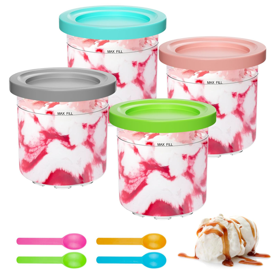 4 Stück Creami Behälter für die Ninja Creami Eismaschine, Ice Cream Behälter Kompatibel mit NC301 NC