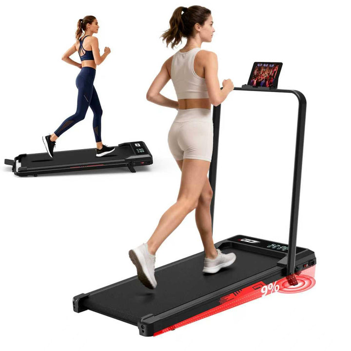 Laufband klappbar elektrisch mit 9% Steigung, 1-10 km/h Walking Pad leise für Zuhause und Büro, bürs