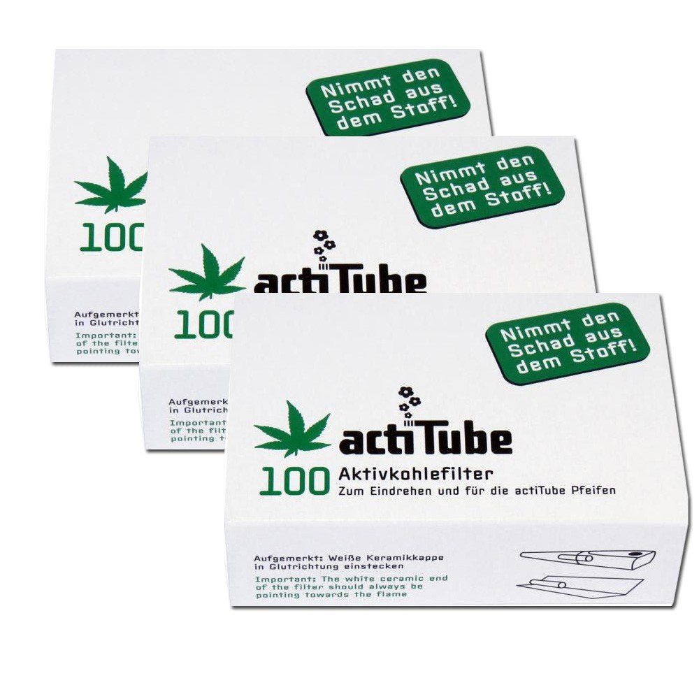 300 actiTube Aktivkohlerfilter (3x100). Mehr Rauchgenuss durch Aktivkohle