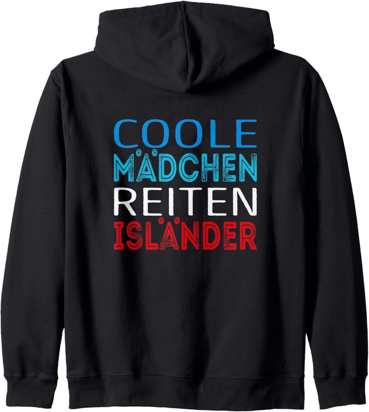 Coole Mädchen reiten Isländer Kapuzenjacke