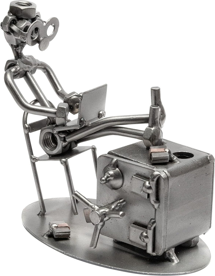 STEEMO Schraubenmännchen Büro Tresor Schreibtisch-Deko Stifthalter 16x8x14 cm