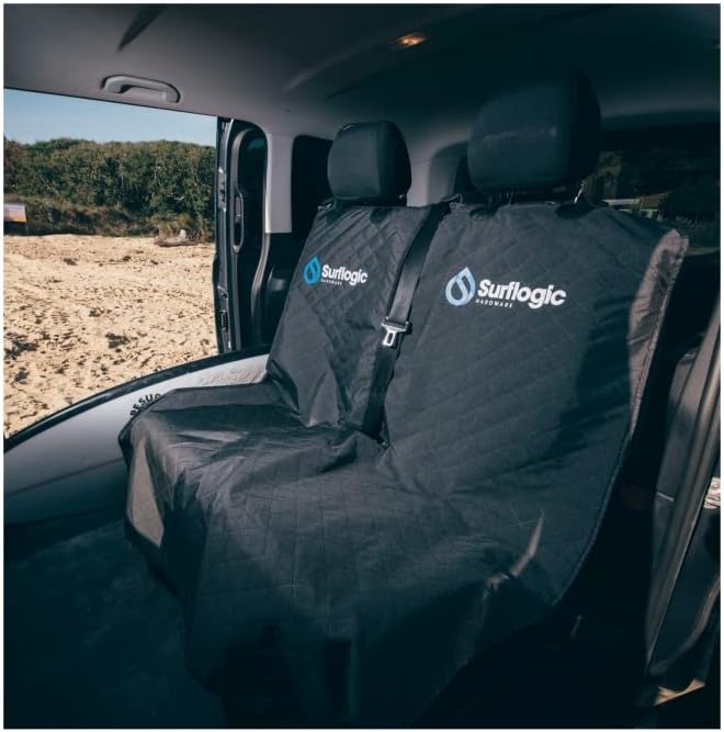SURF LOGIC Unisex-Erwachsene wasserdichte Auto-Sitzabdeckung, doppelt Hülle, Universal/Schwarz (Schw
