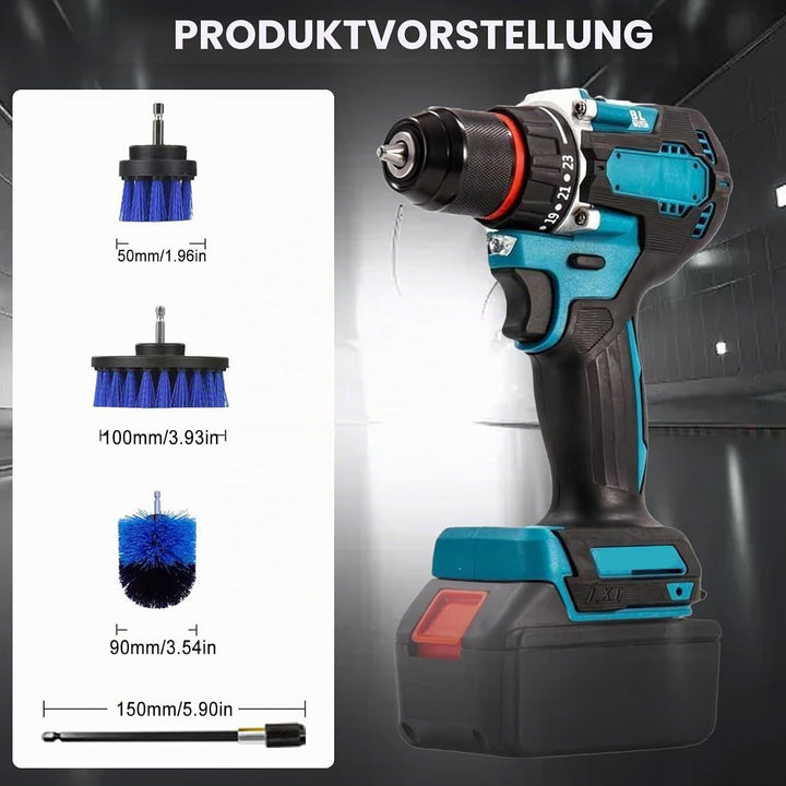 18V Akku Schlagbohrschrauber Set kompatibel mit Makita Akku, Akku Bohrmaschine mit 24tlg Zubehör Dri