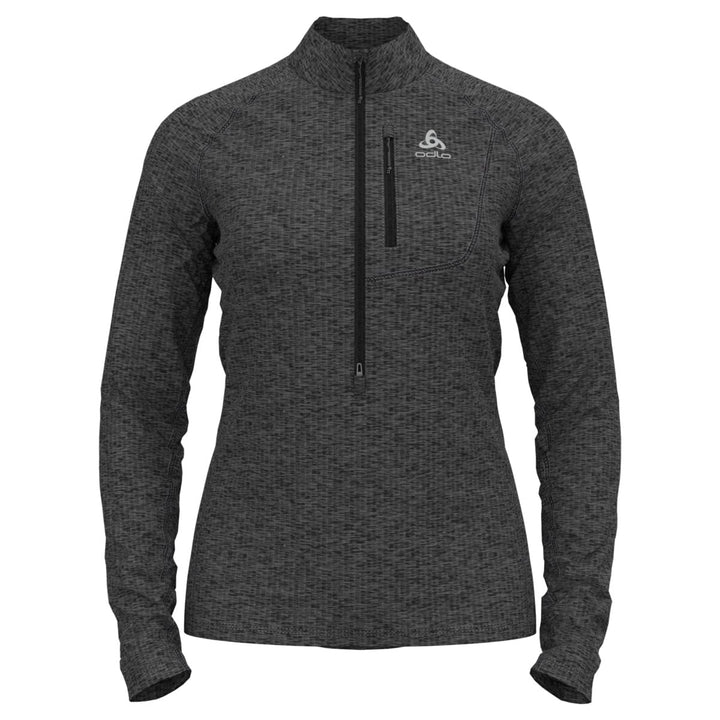 Odlo Damen Tencia_542551 Mid Layer mit Reissverschluss (1er Pack) XS Dark Grey Melange, XS Dark Grey