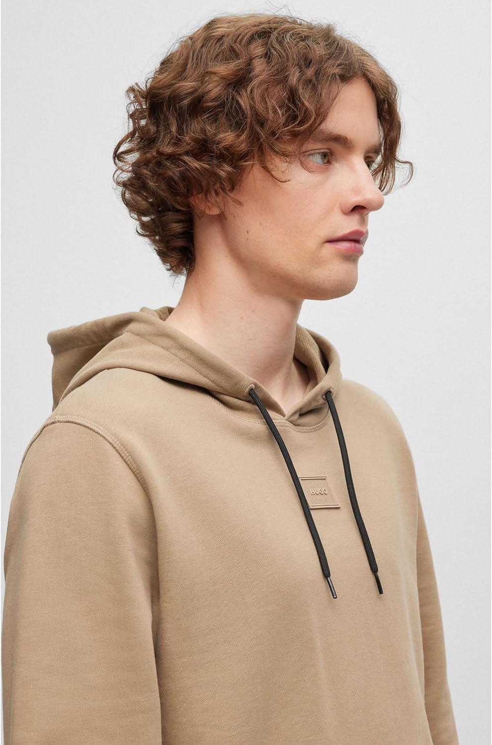 HUGO Herren Daratschi C Hoodie aus Baumwoll-Terry mit tonalem Logo-Aufnäher M Open Brown242, M Open