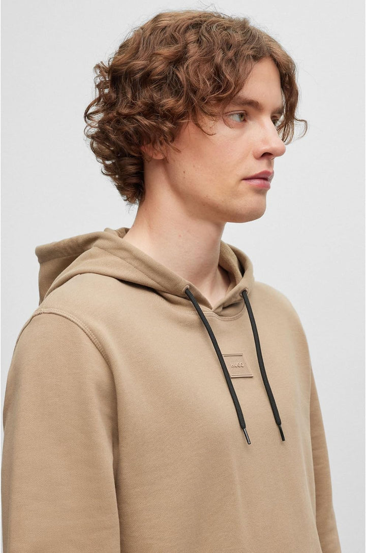HUGO Herren Daratschi C Hoodie aus Baumwoll-Terry mit tonalem Logo-Aufnäher M Open Brown242, M Open